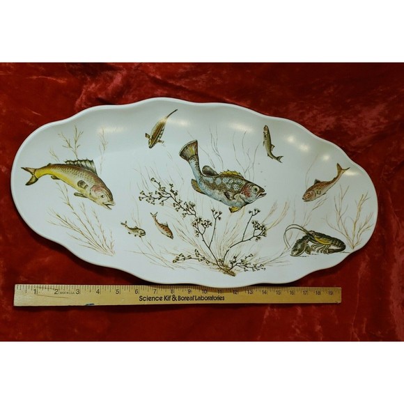 Waverly Products Melamine Oval Tray Nautical Sea Life Marine FISH Motif 23" - Picture 5 of 5